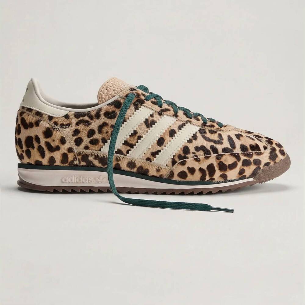 NEW ADIDAS women's leopard print shoes in magic beige / ivory / off white